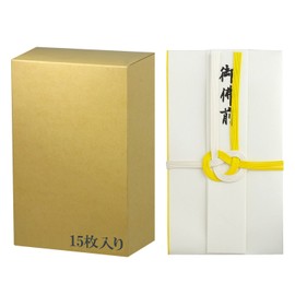 Suzuki 紙工 不祝儀 Bag Gold Sealed Natural Color 黄白 7 Piece Strip, 50-Pack 15 Piece Pack – 1229 Parent