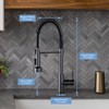 GIMILI Black Stainless Kitchen Faucet with Pull Down Sprayer Single
