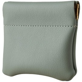 Travelambo Leather Squeeze Coin Purse Pouch Change Holder For Men & Women (Access Green Blooming)