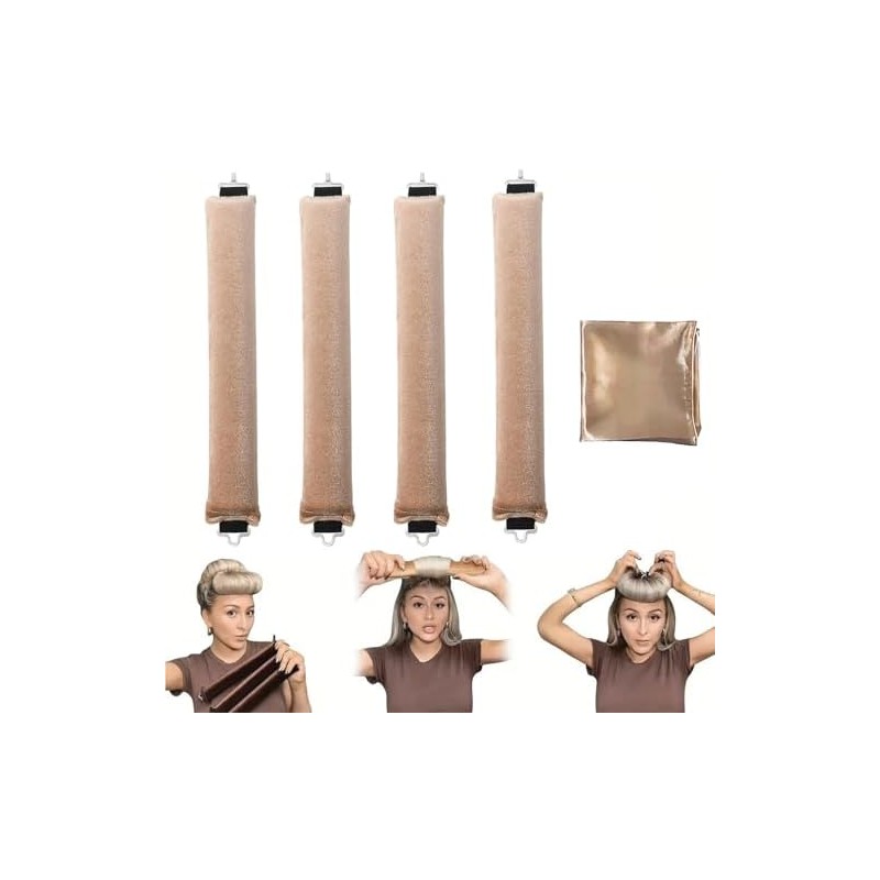 Rizador de Pelo Sin Calor, 4pcs Tubos para Cabello, Rizador