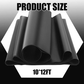 Hoolerry Pond Liner, 45 Mil EPDM Rubber Fish Safe Pond Liner Easy Cutting for Outdoor Waterfall, Fish or Koi Pond Water Garden, Fountains and Bed Planter, Black (10 x 12 Ft)