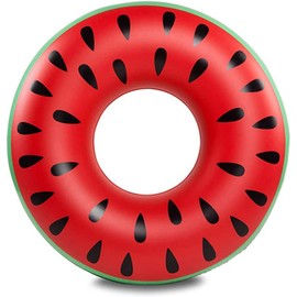 Swimming Ring for Adults, Swimming Ring Doughnut Inflatable Swimming Ring 120 cm, Summer Water Toys Swimming Pool Ring (Watermelon)