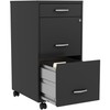 Lorell LYS SOHO Box/File/File 3-Drawer Mobile File Cabinet, Black, 14.3"