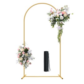 Metal Arch Backdrop Stand 7.2FT Gold Wedding Balloon Arched Backdrop Stand Square Arch Frame for Birthday Party Bridal Baby Shower Ceremony Decoration