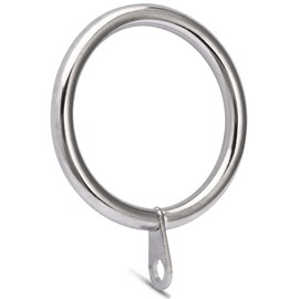 28Pcs Metal Flat Curtain Ring with Eyelet 1.5" Inner Diameter,Fits Up to 1 1/4-Inch Rod-Satin Nickel