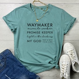 BLACKOO Women Graphic T-Shirts Cute Tees Summer Tops Light Green XX-Large