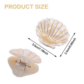 2PCS Seashell Hair Clip,Acetate Shell Hair Clip for Mermaid Costume,Seashell Beach Hair Accessories