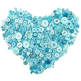 Esoca - Botones surtidos para manualidades, decoración navideña, 650 unidades, Turquoise, 1