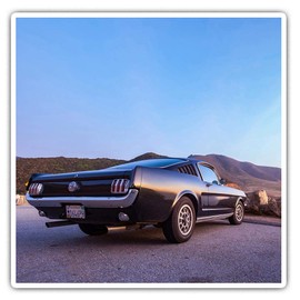 Square Stickers (Set of 2) 7.5cm - Classic Muscle Car Sunset Laptop Tablet Luggage Scrapbook #3950