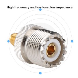 2PCS UHF Connector Female S0239 to SMA-F Adapter RF Coaxial Adapter Converter Connector for Coaxial Cables, Antennas