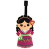 By Mexico Muñeca Jalisco Luggage Tag, Traditional Indigenous Mexican Doll