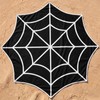 Breling Spiderweb-Shaped Beach Blanket 60 x 60 Inch Summer Halloween