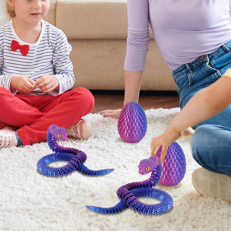 XehCaol 3D Printed Snake Movable Snake Fidget Toy 3D Snake