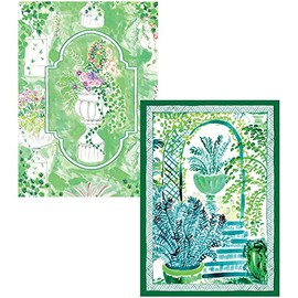Caspari Garden Sketches Assorted Boxed Note Cards - 8 Note Cards & 8 Envelopes