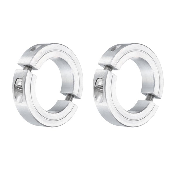 sourcing map 2Pcs Double Split Clamp-On Shaft Collar for 1-1/2"