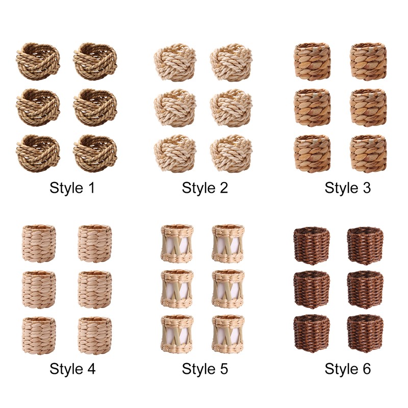 Natural Bamboo Straw Napkin Buckle Twine Napkin Corn Husk Napkin