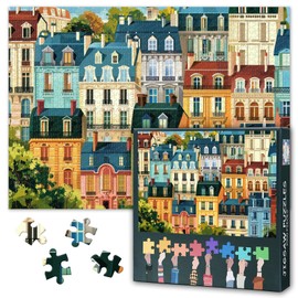 1000 Pieces Jigsaw Puzzles for Adults, Historical Paris Streets Puzzle for Adults, Children and Elderly, Iconic Architecture Jigsaw Puzzles 1000 Pieces, Sturdy Pieces Challenging Family Game