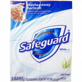 Safe-Guard Safeguard White Antibacterial Bar Soap with A Touch Of Aloe Vera 4 Oz 8 Bar Soap