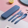 3in1 Portable Travel Cutlery Set with Case - Reusable Utensil