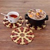 Set of 3 Round Bamboo Trivet Mats Heat-Resistant Pads for