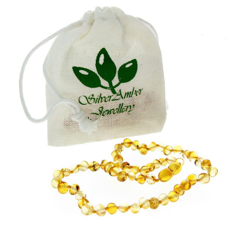 SilverAmber Jewellery NBARHON50 Lemon Baltic Amber Pearl Necklace - Chain