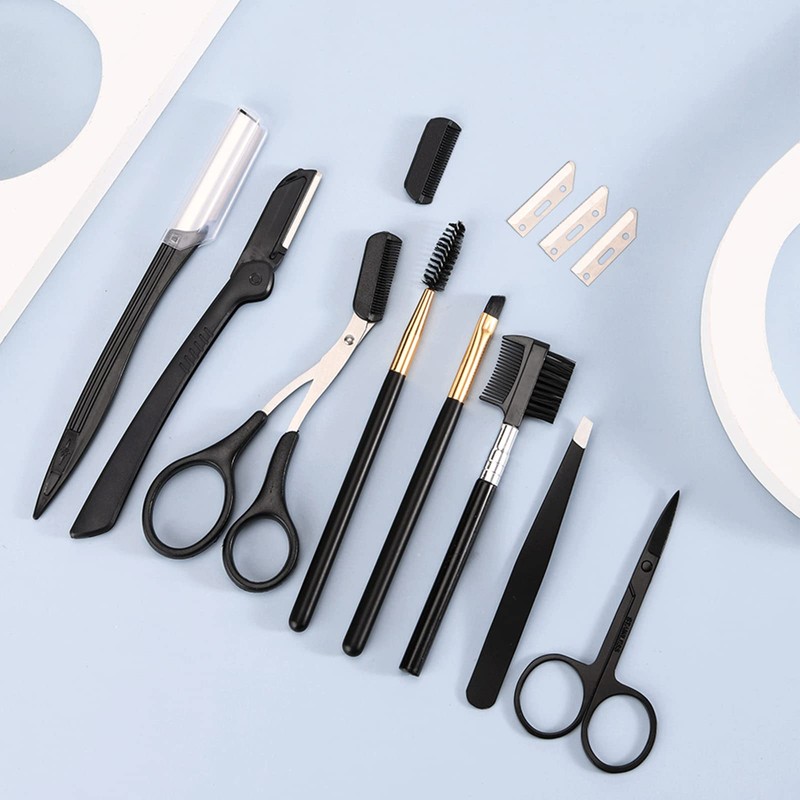 12 in 1 Eyebrow Trimmer Kit Eye Brow Scissors, Eyebrow