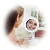 Foldable Makeup Mirror Round Vanity Mirror With LED Light 10X