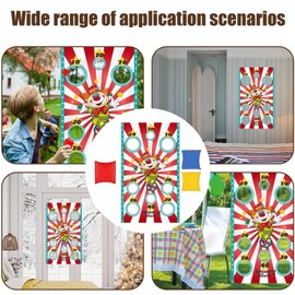 WUERKIYA Carnival Clown Throwing Game Banner with 3 Bean Bags - Circus Party Decoration & Activities for Children and Adults - Indoor/Outdoor Children's Party Accessories - Ideal for Parties (140 x 80