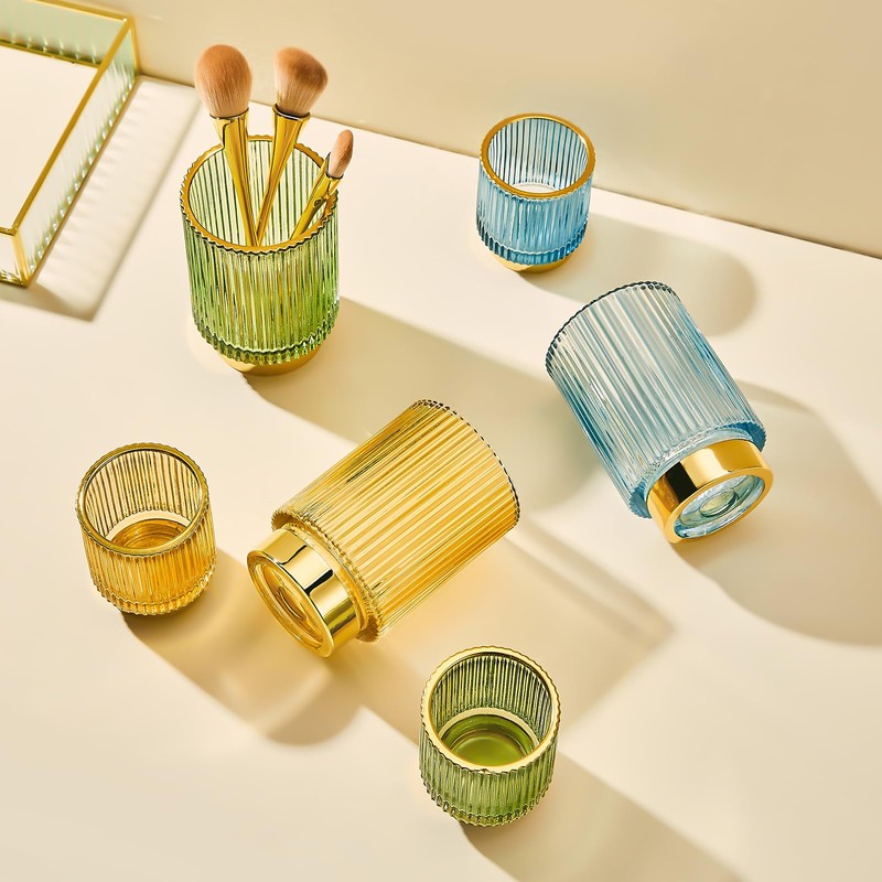LEICURACE Makeup Brush Holder Organizer,Toothbrush Holders,Desk Pen Pencil Holder,Multifunctional Vintage