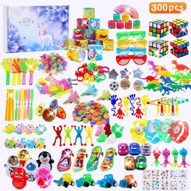 300 Piezas de Recuerdos de Fiesta para Niños,Bolsas de Regalo de huevos de Pascua,Juguetes para Piñata,Premios para Fiestas Infantiles,Bolos Fiesta Infantil,Caja del Tesoro,Relleno de Bolsas de Regalo