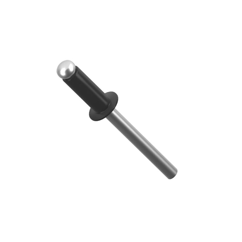4.8mm x 10mm Jet Black Painted Colour Blind Pop Rivet