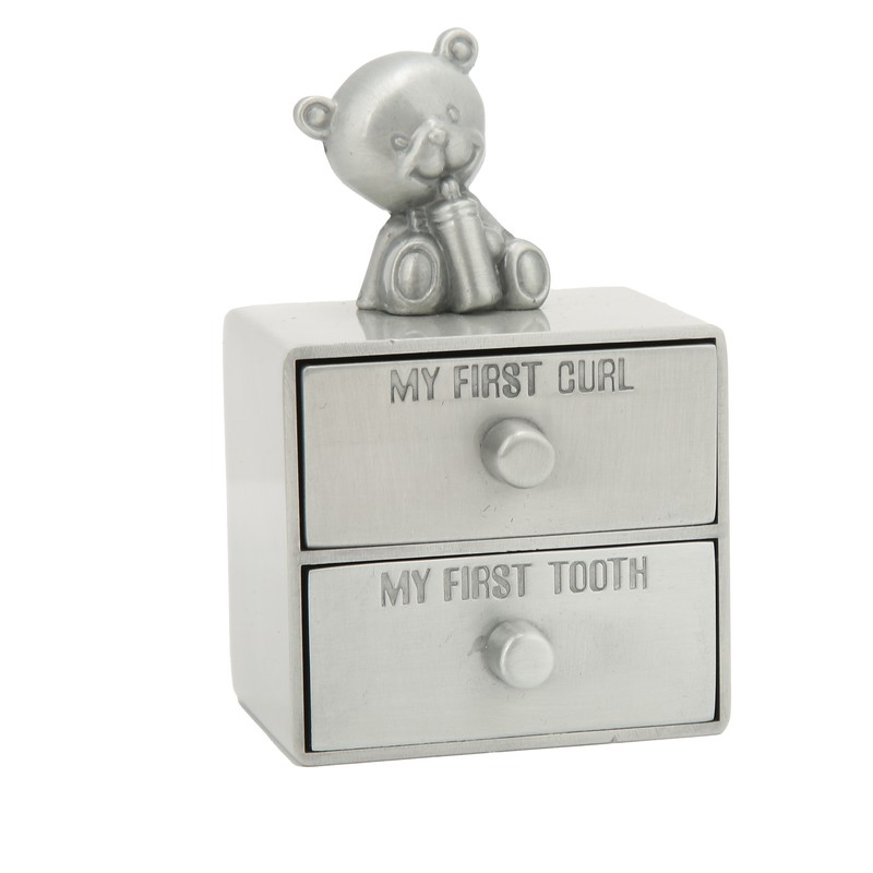 Tooth Box Metal Cute BearShape Storage Case with 2 Drawers