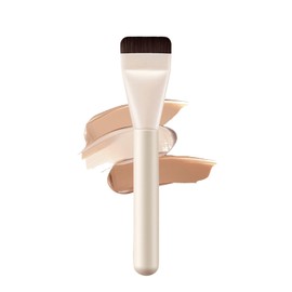 Liquid Foundation Brush, Flat Type, Single Line Type, Foundation Brush, For Partial Nose, Eyes, Cover, Base Makeup, Easy Even for Beginners, Soft Bristles, Gentle on Skin, Even Adhesion, Thinning