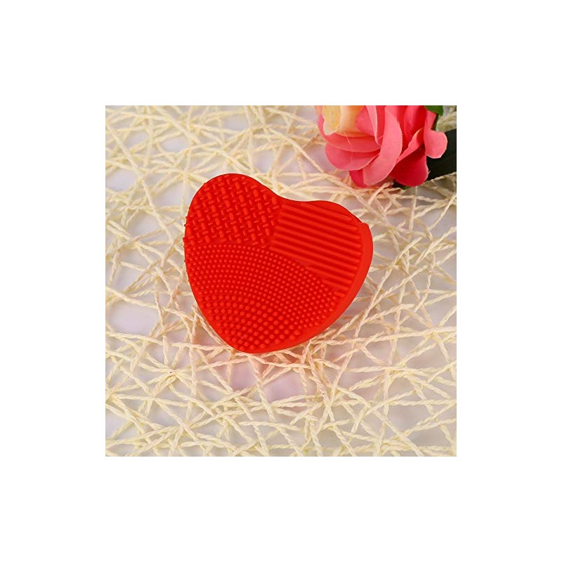 Makeup Brush Cleansing Brush Cleaner,Soft Silicone Washing Scrubber,Heart shaped Scrub
