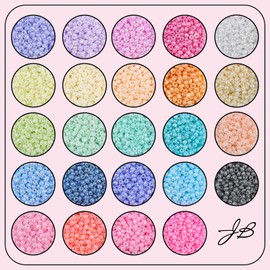 12500pcs John Bead Assorted Glass Seed Beads 8/0, 24 Rainbow Vibrant Pastels Colors Round Bead for DIY Crafts Jewelry Making Bead Box