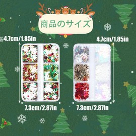 Christmas Nail Parts Snowflake Snow Metal Parts Winter Nail Art Nail Decoration Gel Nail Gold White 2 Box (B)