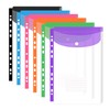 Y YOMA 6 Pack Plastic Binder Pocket with 11 Holes