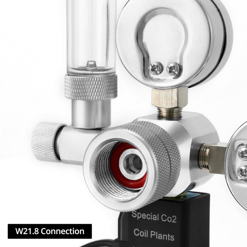 QWORK® Aquarium CO2 Pressure Reducer Dual Gauge Display with Bubble