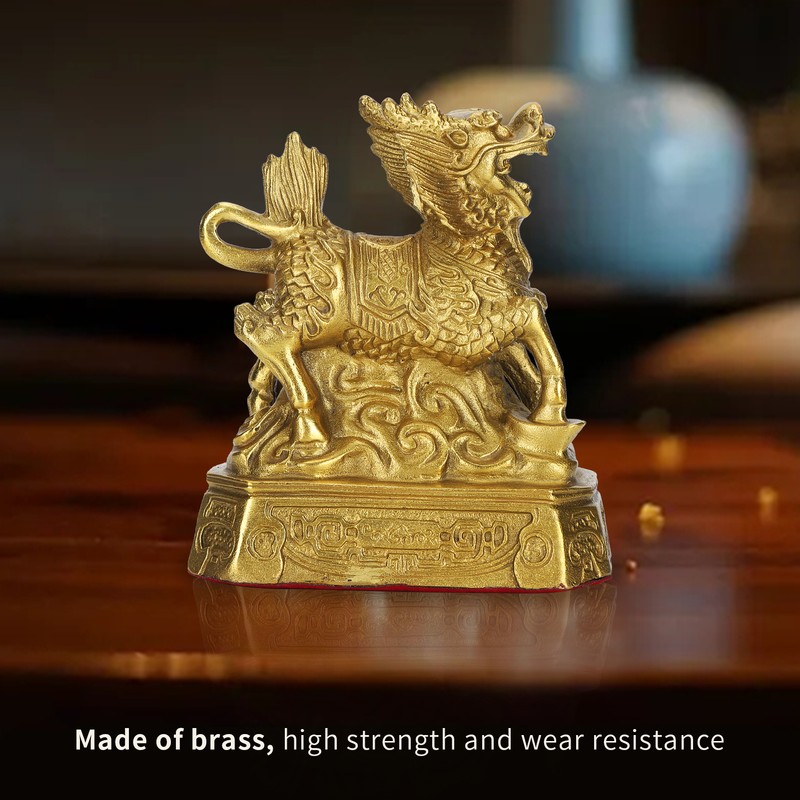 Qilin Ornament Brass Home Desktop Statue Collection Lucky Animals Crafts
