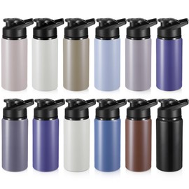 Foaincore 24 Pcs Water Bottles Bulk Aluminum 17 oz Metal Sports Gym Hiking Reusable Bottles Gift for Kids Christian Charity Donation Supplies Samaritan's Purse Operation Christmas (Morandi Color)
