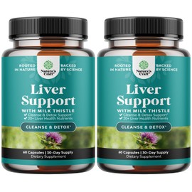 Natures Craft Liver Cleanse Detox & Repair 2 Pack Bundle - Herbal Liver Support Milk Thistle Supplement - Silymarin Milk Thistle Supplements with Dandelion Root, Choline, Beetroot & Artichoke Extract