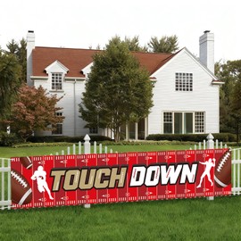 AKAIXI Large 9.8×2 ft Red Yellow and Black Touchdown Banner Decor