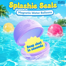 12Pcs Reusable Water Balloons, Water Balls for Kids & Adults, Self-Sealing Refillable Quick Fill Magnetic Splash Balls, Pool Beach Toys for Kids Ages 3-15, Summer Activities & Outdoor Games for Family