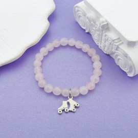 MollyQueen Pink Roller Skate Bracelet - Roller Skating Gifts for Women, Skate Jewelry, Christmas Gifts