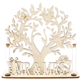 Wedding Money Gift Wooden Tree of Life Money Gift Mr & Mrs Money Tree Wedding Decoration Table Decoration Money Wedding Gifts for Bride and Groom Women Men