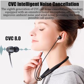 MOCANIO Neckband Headphones in-Ear Wireless Earbuds 18 H Playtime Stereo Deep Bass Wireless Magnetic Waterproof Around in Ear Headset Immersive Bass for Home, Traveling, Outdoor, Business Trips