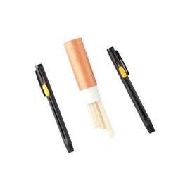 Pokinge Tailors Chalk Set, 2pcs Pen Shells and 20 Wax Refill Leather Fabric Marker Pens Tracing Tools for Dressmaking Sewing Crafts