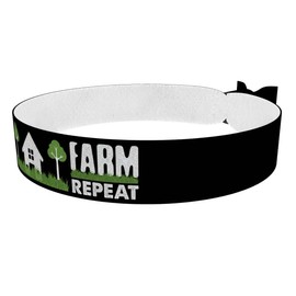 Eat, Sleep, Farm, Repeat Stoffarmband - Wasserfestes Satin Armband für Landwirte - Bauernhof Geschenke - Modisches Armband für Natur- und Traktor-Liebhaber - Handgemachtes Statement Armband