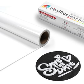 VinylRus White Puff Vinyl Heat Transfer 3D -12” x 6ft Puff Iron on Vinyl for T-Shirt, Puff HTV Vinyl Roll for Silhouette Cameo, Cricut Air or Maker, Easy to Cut and Weed