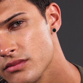 Black Onyx Earrings 925 Sterling Silver Black Stud Earrings Hypoallergenic Punk Earrings Vantage Gothic Jewelry Gifts for Men Women Birthday, Sterling Silver, Onyx Cubic Zirconia